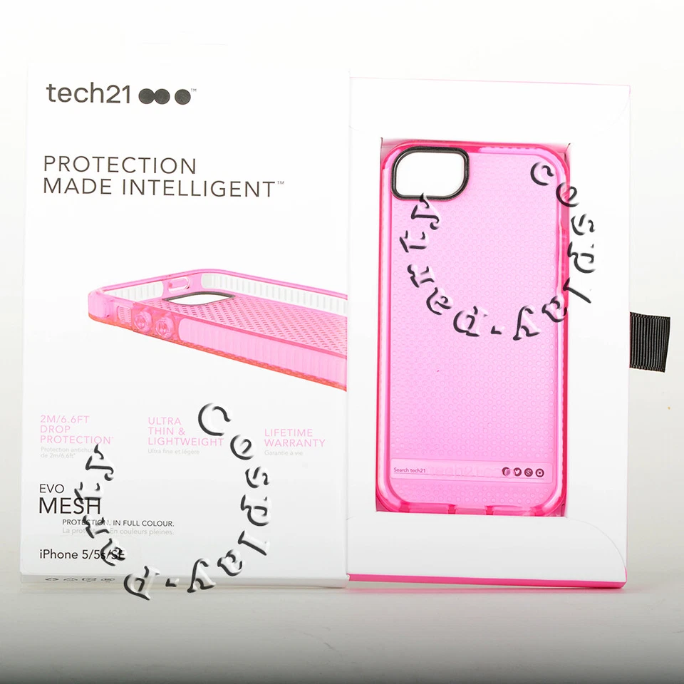 Tech21 Evo Malla TPU Suave Delgada Funda a Presión para iPhone SE iPhone 5 / 5s - Rosa Foto 3 de 4
