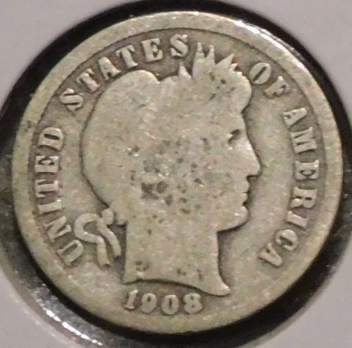 Silver Dime - Barber - 1908 [913]