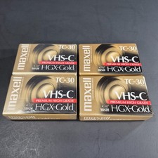 Lot of 4 Maxell Camcorder Video Tapes VHS-C TC-30 HGX Gold Premium High Grade
