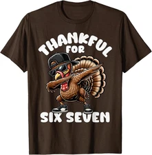 Thanksgiving Funny Six Seven Meme Brainrot Turkey T-Shirt