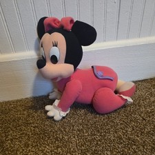 Vintage 1995 Disney Touch 'N Crawl Crawling Baby Pink Pajama Minnie Mouse