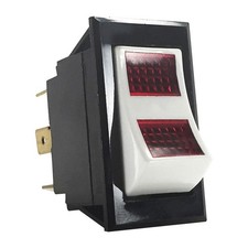 CARLING TECHNOLOGIES LTILA54-6S-BL-RC-NBL/125N Lighted Rocker Switch, Neon, Red,