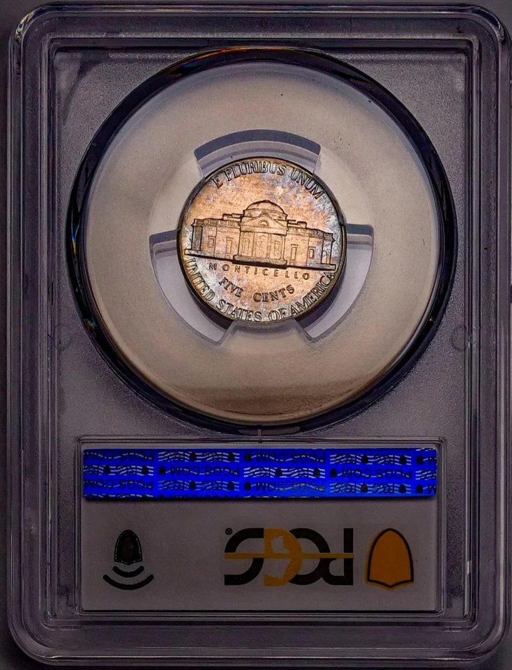 1972-D Jefferson Nickel PCGS MS64 Rainbow Toned 🌈 Toning TrueView - Image 4 of 4