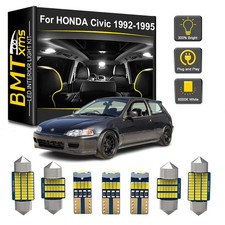 6x White Interior Led Lights Bulbs Package Free Tool For Honda Civic 1992-1995 6x White Interior Led Lights Bulbs Package Free Tool For Honda Civic 1992-1995