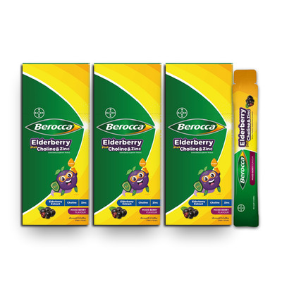 3X Berocca Elderberry Plus Kids Liquid Vitamin for Kids Brain & Immunity(7x10ml)