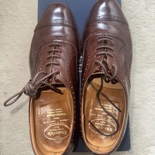 Church's Legate Brown Leather Oxford Semi Brogue Shoes Men's UK 8 G US 9 EU 42