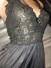 VTG SHADOWLINE SPANDEX LACE NYLON NEGLIGEE NIGHTGOWN LINGERIE L 44"