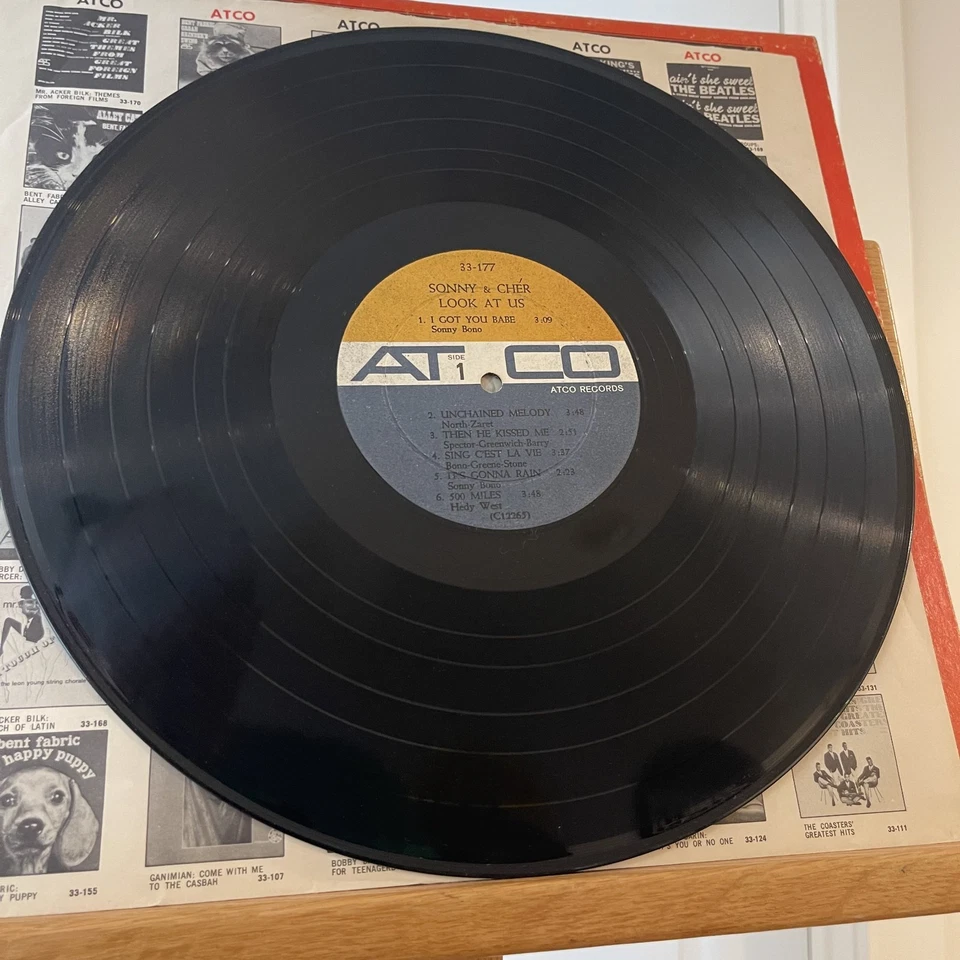 Sonny & Cher Look At Us Vinyl LP Atco 33-177 Mono 1st Pressing I Got You Babe - Image 3 of 4