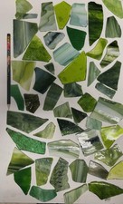 2LB Premium Green Mosaic Stained Glass Pieces Kokomo Glass