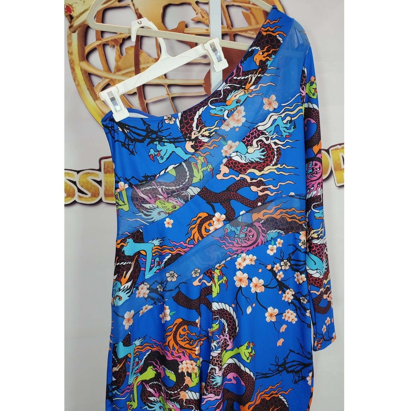 Fashion Nova Blue Dragon One Shoulder Jumpsuit Size 1X image 7