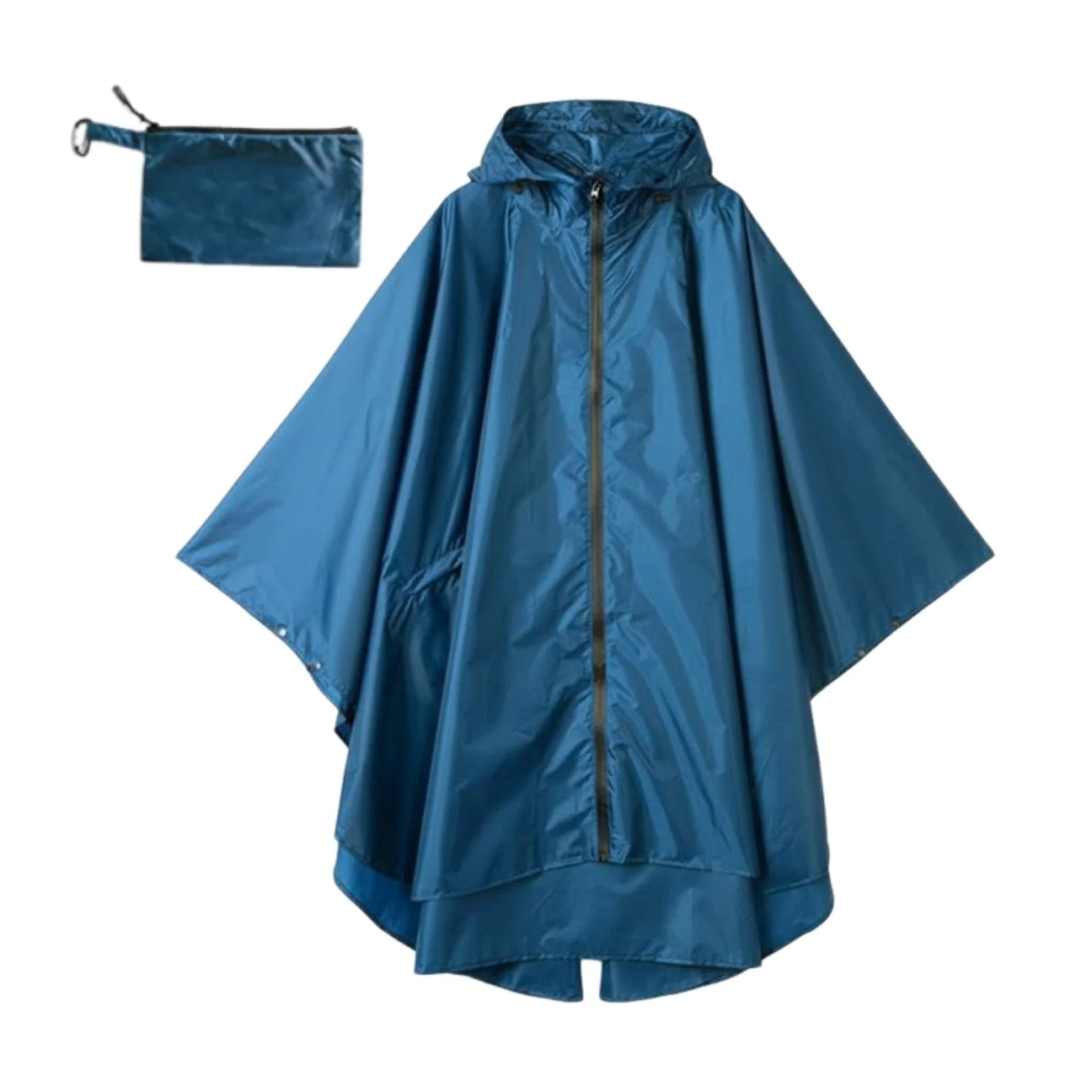 Fastener Rain Poncho Lightweight Zippered Rain Poncho Small for Cycling