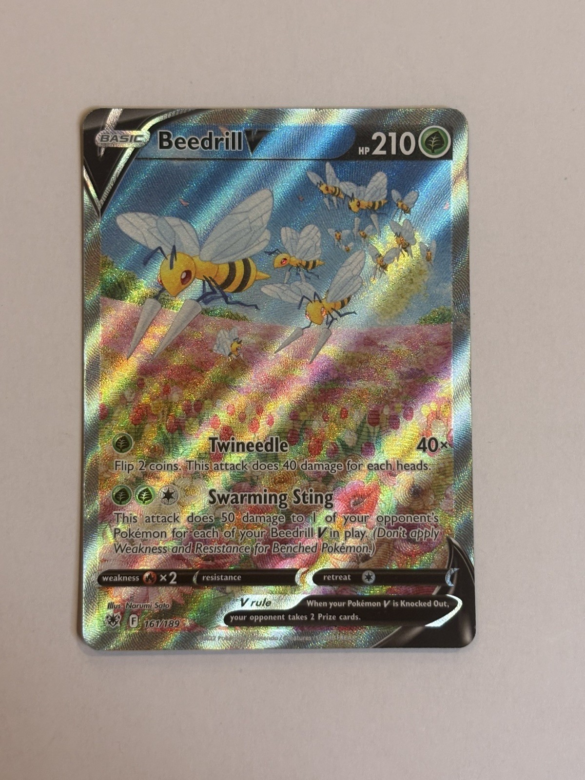 2022 Pokemon SWSH Astral Radiance Beedrill V Ultra Rare #161/189 NM