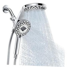 High Pressure Rain Shower Head with Handheld Spray Combo Detachable Chrome