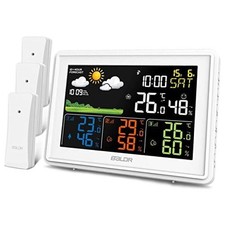 Weather Station Multiple Sensors, Large Color Indoor Outdoor Thermometer