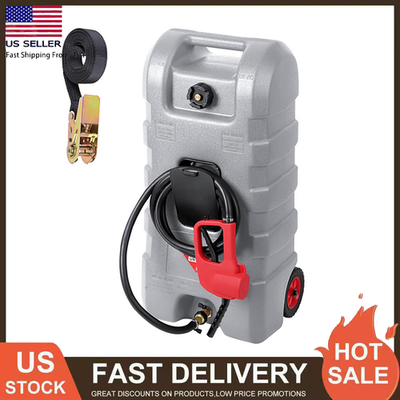 #ad 15 Gallon Fuel Caddy Portable Gas Fuel TankGas Can with Manual Transfer Nozzle $106.27