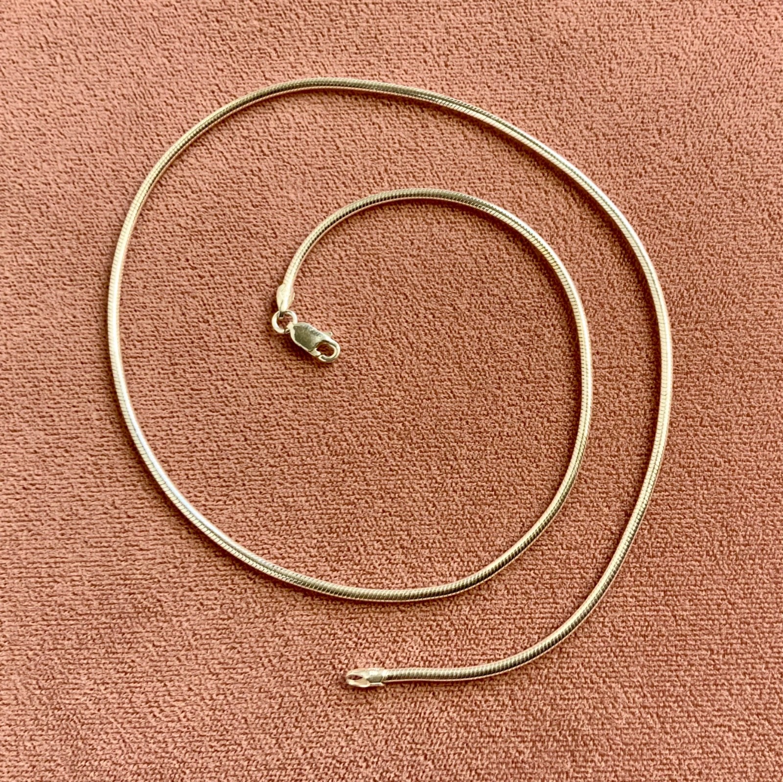 Solid Sterling Silver 925 Snake Chain Necklace 2m… - image 2