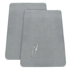 2 Pack 30x24" Gray Microfiber Absorbent Dish Drying Pad Extra Large Mat
