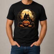 Halloween Spooky Haunted House Pumpkin Full M...