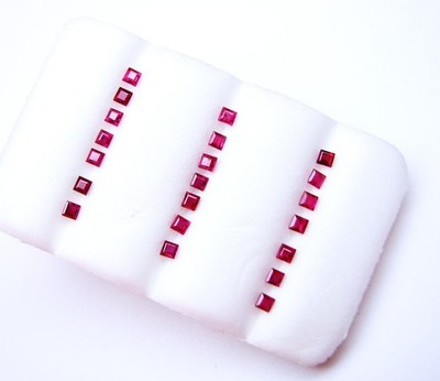 Natural Loose Square Ruby 30 Pieces   2.52 Carats Total  2.0x2.0   MM - Matched