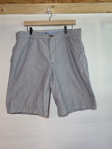 Vintage Izod Mens Blue Heather 36 Shorts 100% Cotton Logo Button