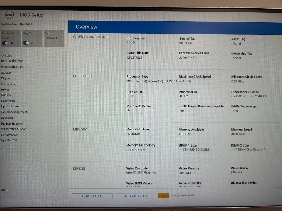 Dell OptiPlex 7010 DM Intel i5-13500T, 16GB DDR5, 512GB NVMe, NO AC ADAPTER #95 - Image 2 of 4