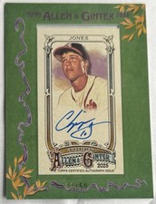 Chipper Jones Auto /50 2025 Topps Allen & Ginter Mini Framed Autograph Card
