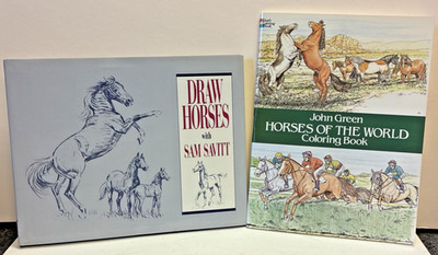 Book Draw Horses with Sam Savitt 1991 Hardcover - Horse Coloring Book Art READ