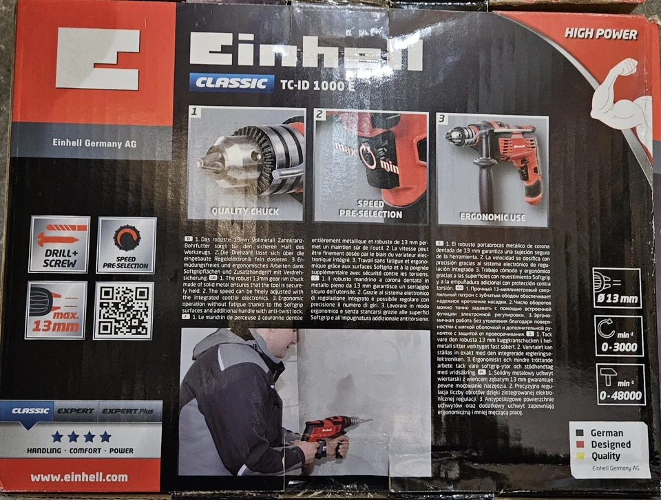 Проводная дрель Einhell TC-ID 1000E  - Изображение 3 из 4