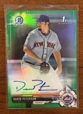 2017 Bowman Chrome David Peterson Green Refractor 1st Auto /99 RC New York Mets