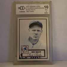 2010 Topps Set Break-Red Rolfe Yankees Card#8 BCCG 10 27 WS Titles