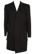 SPENCER HART BLACK MEN'S CANVAS COAT IT 42 UK/US 32