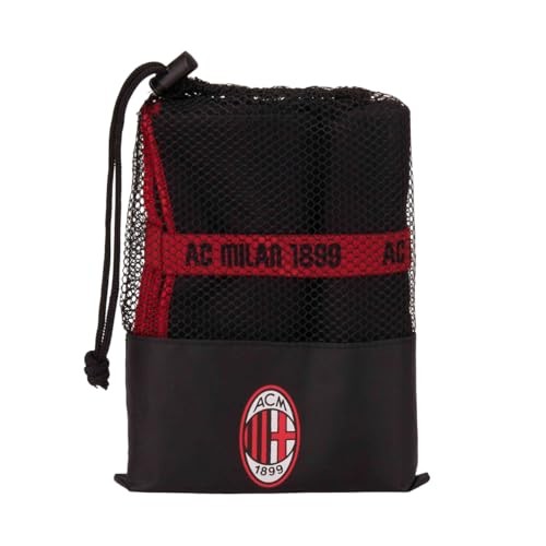 Serviette microfibre AC Milan compacte idéale pour voyage et fitness