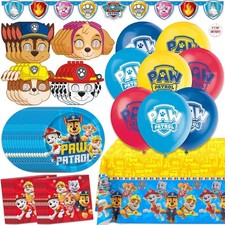 Paw Patrol Vajilla Desechable-Platos Servilletas Banner Mantel Globos Máscaras