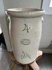 Antique Red Wing 4 gallon Birch Leaf Stoneware Crock Churn
