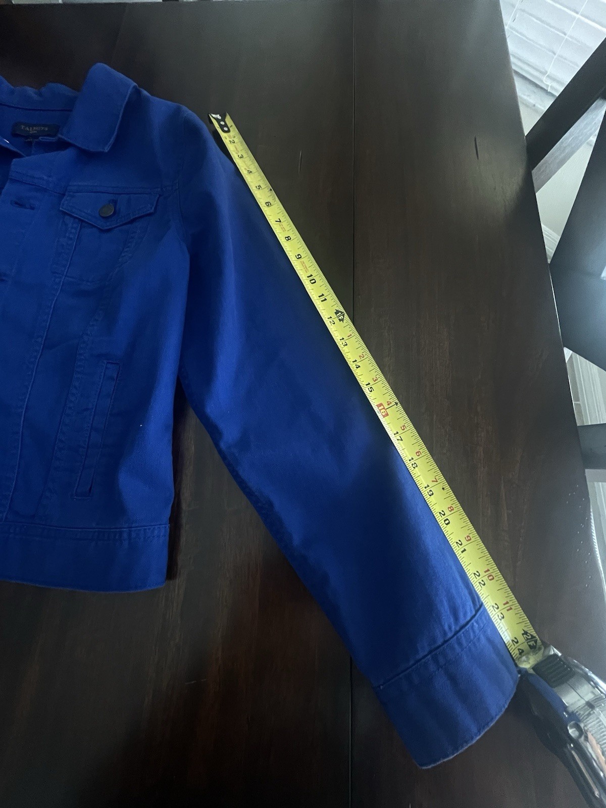 Talbots Petites Blue Button Front Collared Pocket… - image 9