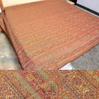 Handmade 100% Wool Jacquard Design Kingsize Bedspread Reversible Paisley Bedding