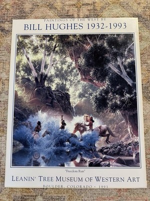 Vintage 1993 Bill Hughes Freedom Run Western Art Print Leanin  Tree 22x38