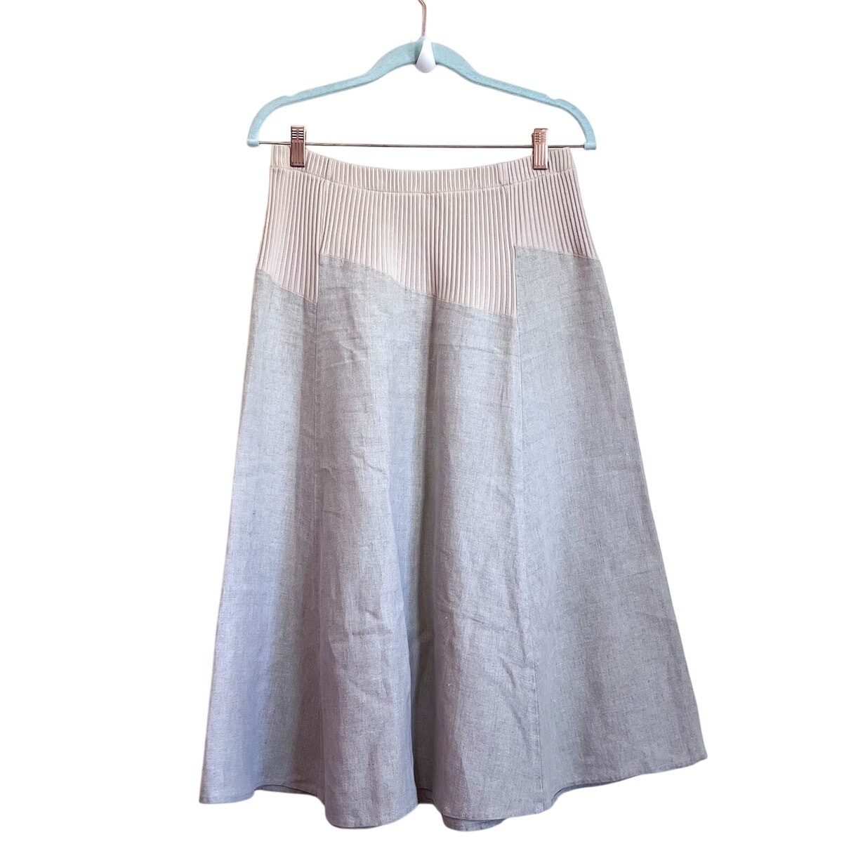 Coldwater Creek Linen A-Line Lagonlook Midi Skirt Size S Euro Summer Minimalist