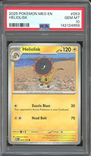Pokemon TCG Mega Evolution Base Set #053 Heliolisk PSA 10