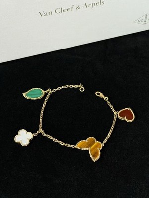 Van Cleef & ArpelsLucky Alhambra Bracelet 4 Motifs 18K Yellow Gold