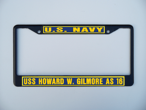 Telaio targa USS HOWARD W GILMORE AS 16 US Navy USN auto-camion-moto - Foto 6 di 11