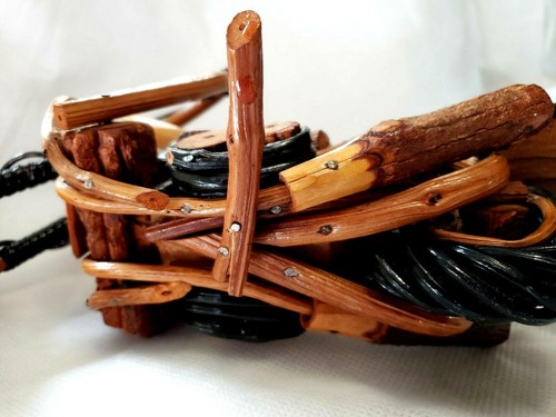VTG One-of-a-Kind Handmade Twig Branch Wood Chopper Harley Motorcycle Folk Art - Picture 10 of 12