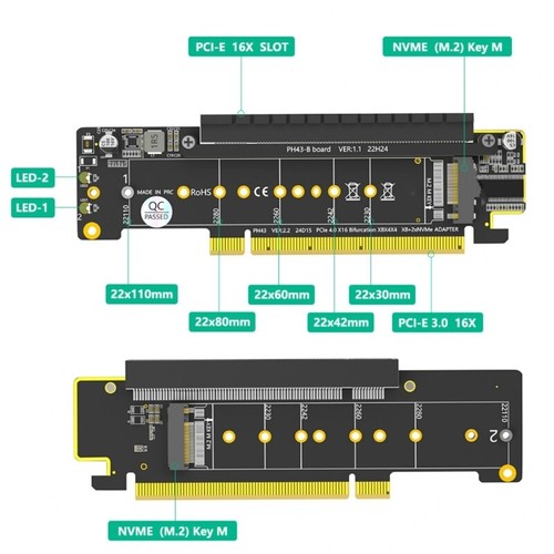 Double NVMe PCIe Adapter Use for Expanding Any Other Pcie Devices Accessory - Afbeelding 5 van 8