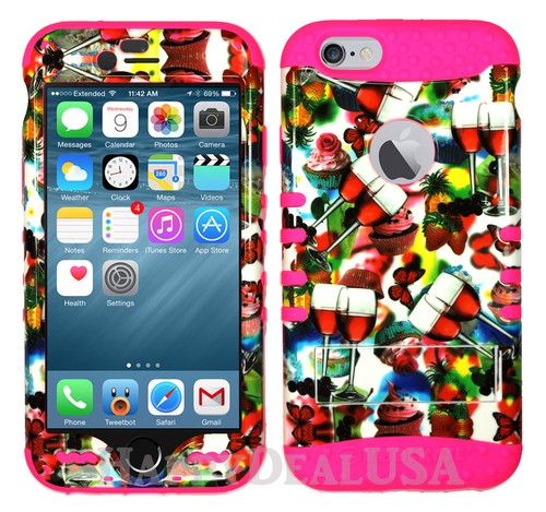Funda protectora híbrida de silicona para Apple iPhone 6 6S y Plus - Wine Party 00 - Imagen 12 de 16
