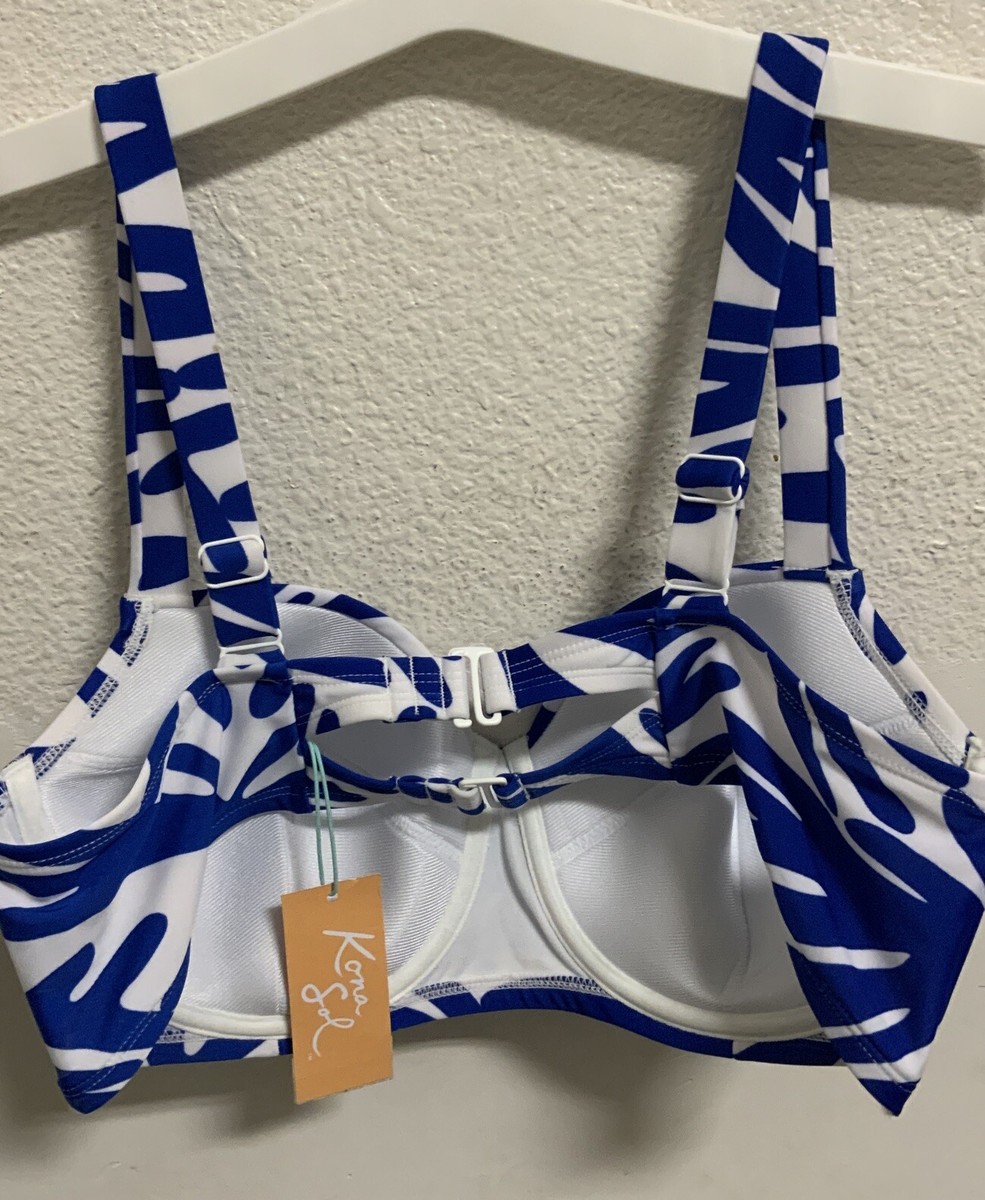 ⚡️Kona Sol Women's Underwire Bikini Top - Blue (Size 14) | eBay