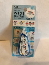 PLUS Wide Deco Rush, Decono Decoration Tape, PENGUINS Scrapbooking, Crafting