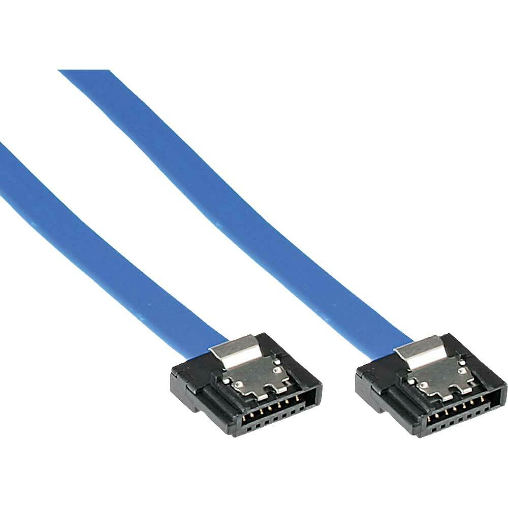 INL InLine® Cavo SATA III (6Gb/s), SATA a SATA, 0,3m, basso profilo, chiusura a