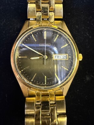 🏆 Vintage Seiko Quartz 7N43-9040 Gold Tone Men's Dress Watch