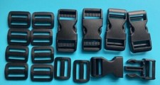 5Set Buckles for Nylon Webbing Straps 1", Quick Side Release Plastic Buckles Cli