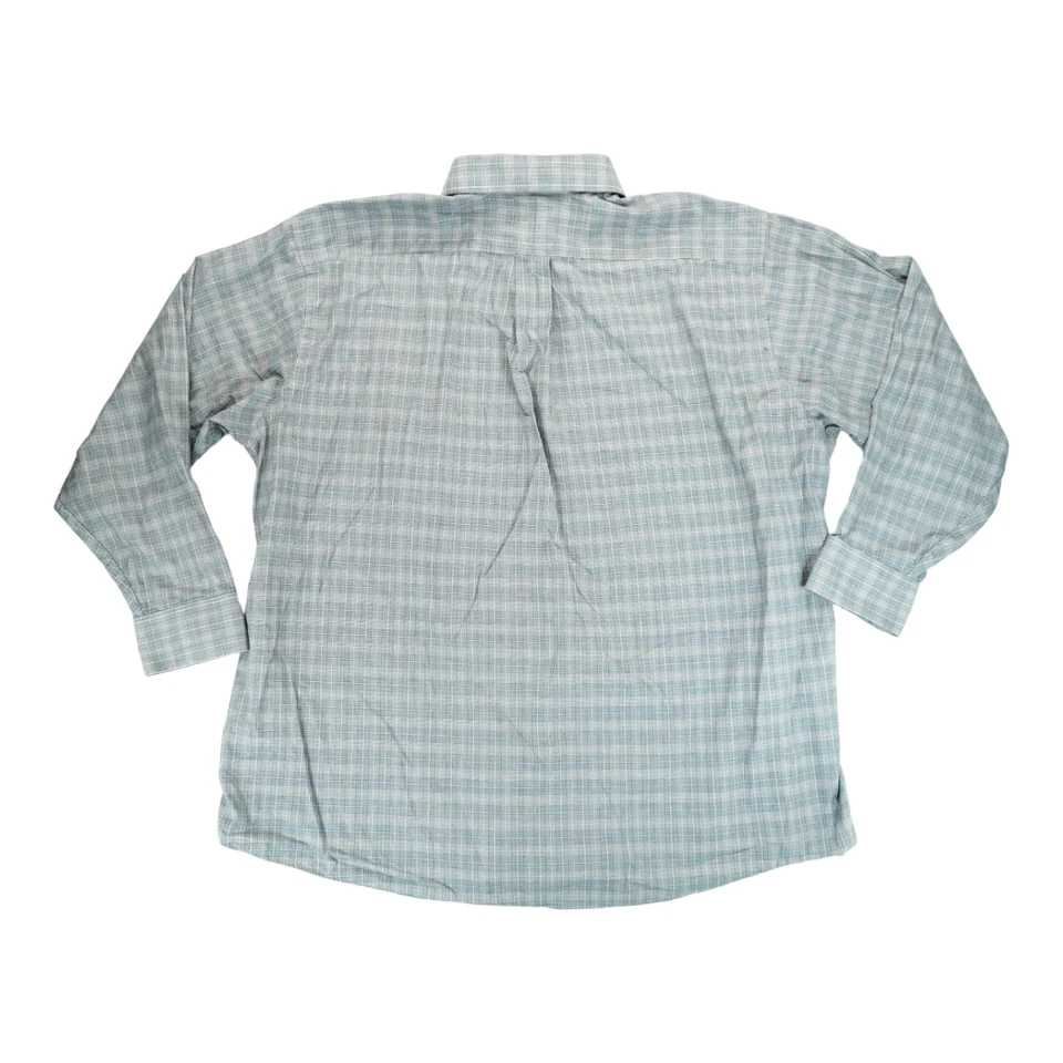 VINTAGE Michael Kors Button Down Dress Shirt Blue Plaid Adult 19 34/35 Big Fit - Image 4 of 4